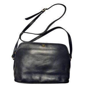 Etienne Aigner Classic Black Leather Crossbody Bag Purse